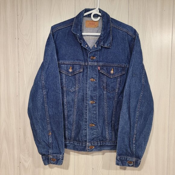 Vintage Levi’s 71506 0216 Trucker Blue Denim Jean Jacket Men’s 42L USA - Picture 1 of 4
